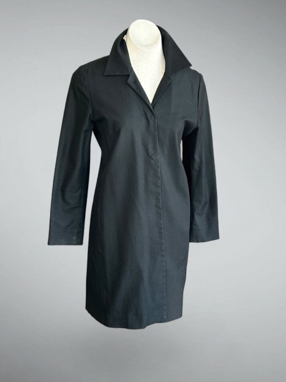 Anthropologie  S & D Coat Black Capsule Minimalist Trench Raincoat Size Small